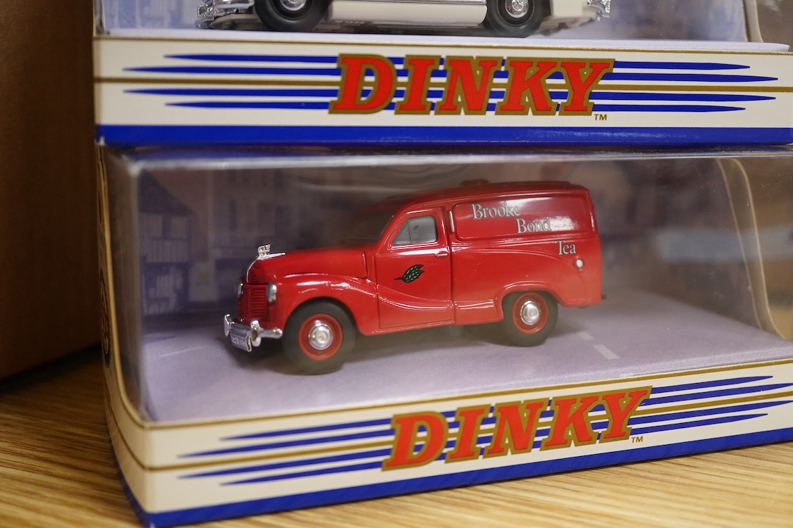 Fifteen boxed military Dinky Toys and Supertoys including; Recovery Tractor (661), 10-ton Army Truck (622), Military Ambulance (626), Army Water Tanker (643), etc. plus three unboxed vehicles, together with two Matchbox